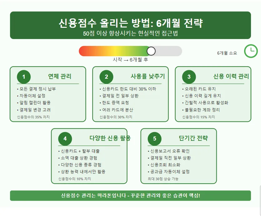 신용점수 올리는 방법: 누구나 따라할 수 있는 6개월 전략